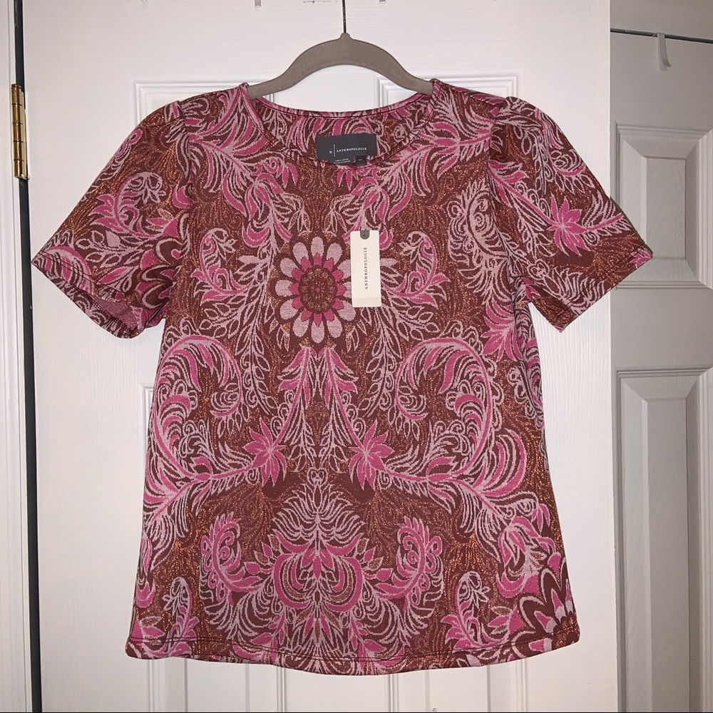 NWOT Anthropologie Metallic Sweater